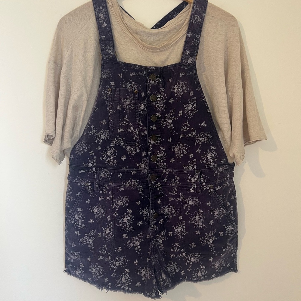 Free People Purple Corduroy Shortalls - Picture 3 of 7